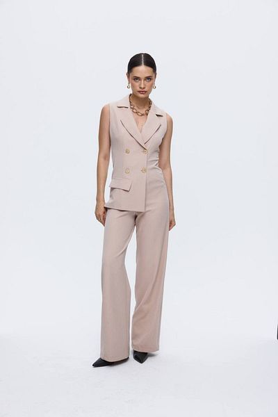 Laluvia Stone Gold Button Detailed Jumpsuit