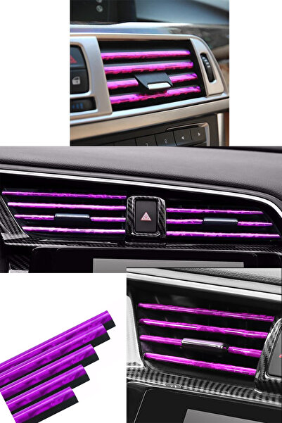 MeyZone Araç İçi Klima Izgara Hava Çıkış Dekoratif Şeritler Klima Şerit Sedef...