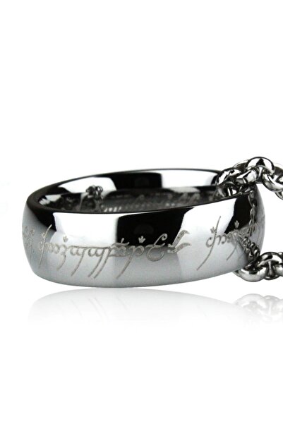 VipBT Kurgusal Karakter Güç Yüzüğü Lotr Cosplay Yüzük Kolye Gümüş Gri 60cm