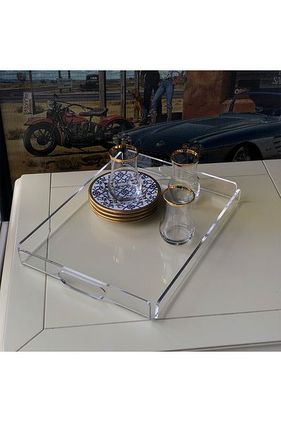 Queen Bee İstanbul Transparent Plexiglass Tray 36cm X 26cm