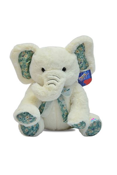hediyecik 35 Cm Cute Flower Patterned Plush Elephant
