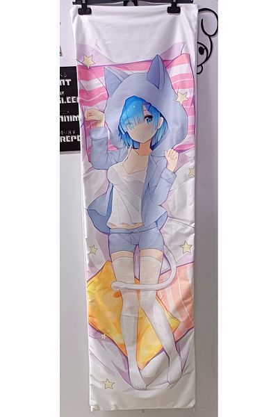 GALAXYBUTIQUE Anime Rem Cat Model Hugging Pillow Case