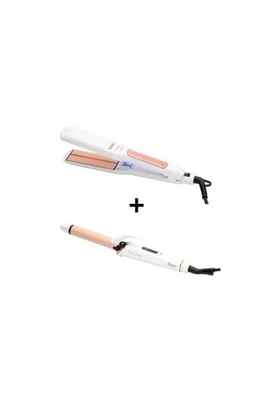 Fakir Hair Straightener and Curling Iron Lyric Series Set of 2 White/Rose Chrome