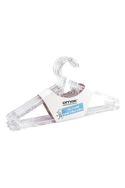 Decobella Umeraș pentru haine pentru copii din cristal, 6 piese, transparent