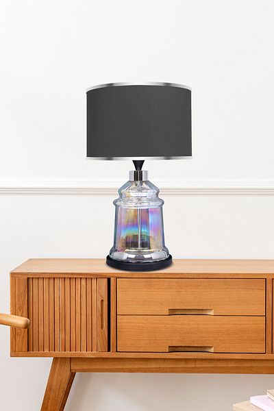 MINIMAL ETICARET VE BILGI TEKNOLOJILERI Baroque Black Glossy Shine Mini Glass Lampshade