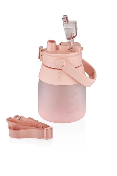 Vagonlife 1000ml Strap Single Lid Dual Use SoftTouch Water Bottle With/Without Strawberry