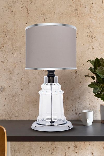 MINIMAL ETICARET VE BILGI TEKNOLOJILERI Baroque Silver Mini Glass Lampshade