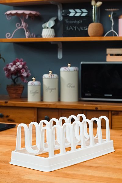 Hayveys 7 Compartment Pot, Pan Lid and Plate Organizer Plate Rack