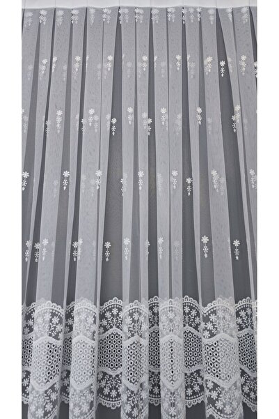 Yuka Πολυτελής γρακιά δαπέδου Brode 1/3 σφιχτή πιέτα εκρού τούλι κουρτίνα που δεν ζαρώνει Δεν θα ζητούσε φούστα δαντέλα