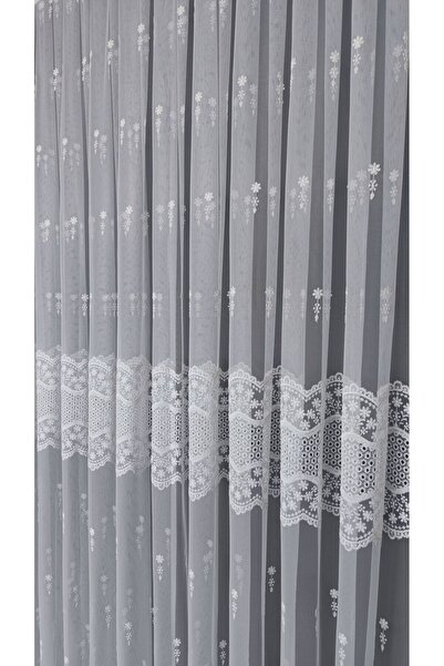 Yuka Πολυτελής γρακιά δαπέδου Brode 1/3 σφιχτή πιέτα εκρού τούλι κουρτίνα που δεν ζαρώνει Δεν θα ζητούσε φούστα δαντέλα