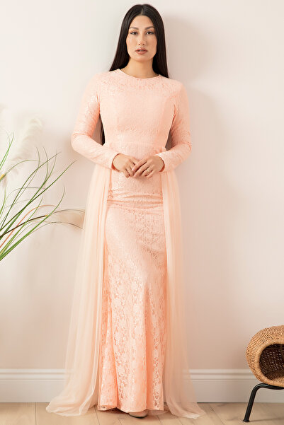 PULLIMM Βραδινό φόρεμα Hijab με λεπτομέρεια από δαντέλα 13082