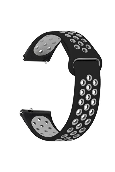 Microsonic Samsung Galaxy Watch 6 Classic 47mm Rainbow Sport Band Kordon Siyah Gri