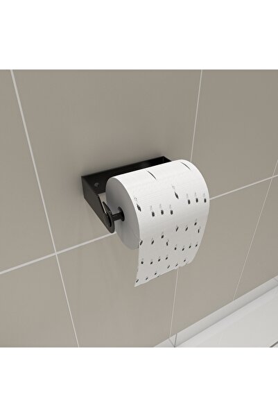 Metallica Concept Gediz Metal Paslanmaz Siyah Tuvalet Kağıtlığı Yapışkanlı Kağıtlık Wc Tuvalet Kağıtlık