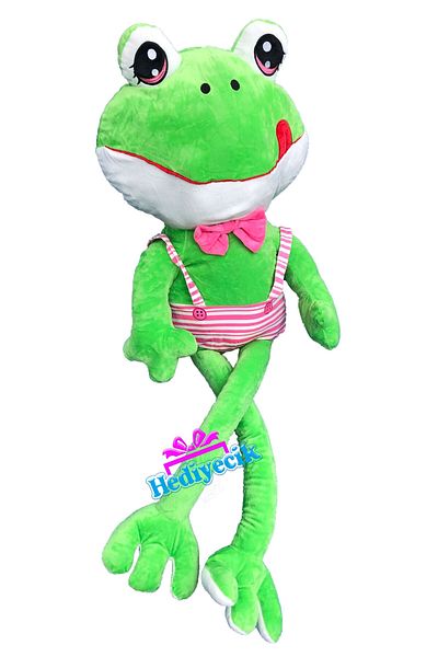 hediyecik 100 Cm Large Size Pink Plush Frog - with Cute Dress