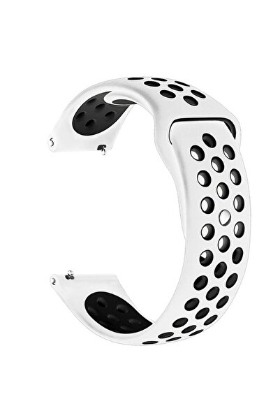 Microsonic Samsung Galaxy Watch 6 44mm Rainbow Sport Band Kordon Beyaz Siyah