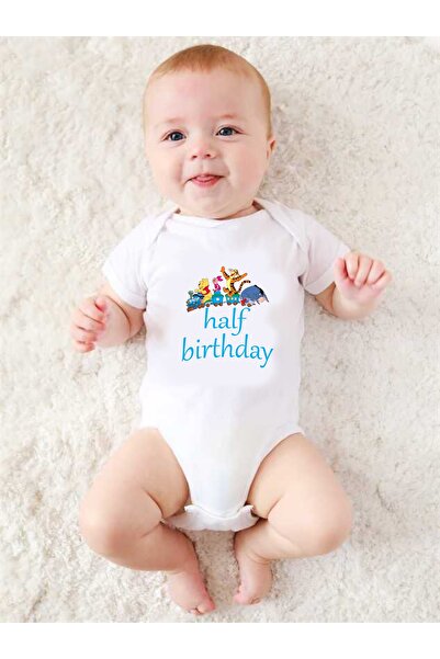venüsdijital WINNIE THE POOH HALF BIRTHDAY PRINTED BABY BODY ZIBIN