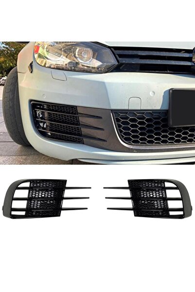 Harphour Volkswagen Aksesuar Golf 6 Uyumlu Ön Sis Çıtası Pianoblack Siyah İth...