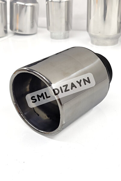 SML Dizayn 90 mm Tekli Egzoz Ucu Krom Kaplama 90lık-90mm Tekli Egzos-Egsoz-Eg...