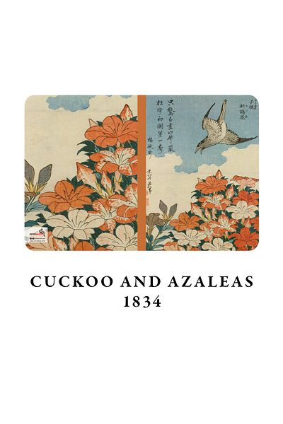 retronote Caiet A4 6 Hokusai Cuckoo și Azaleas 1834 Necăptușit 64 coli 21x29,7 cm