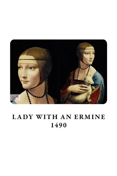 retronote دفتر ملاحظات مقاس A4 مقاس 8 - Da Vinci - Lady With An Ermine، 1490 - غير مبطن - 64 صفحة - 21x29.7 سم