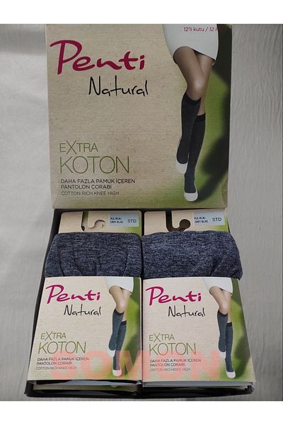 Penti Чорапи за панталони Extra Cotton (PENTI COTTON BELOW KNEE SOCKS) 12 броя