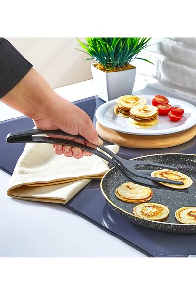 WAPPA Practical Fireproof Non-Stick Hard Plastic Tong Spatula | Resistant to 220 Degrees - 1 Piece