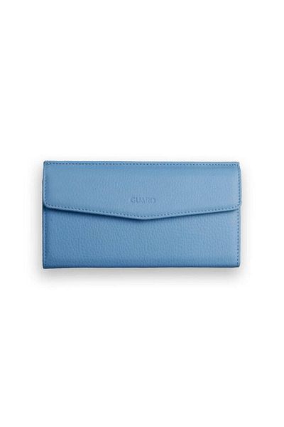 GUARD Ice Blue Genuine Leather Wallet with Phone Port P2223