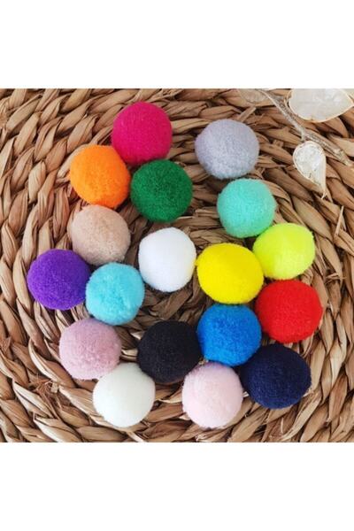 Hobialem Pompom, 20 Mm, Colorful Pompom, Plush Pompom, Pack of 100