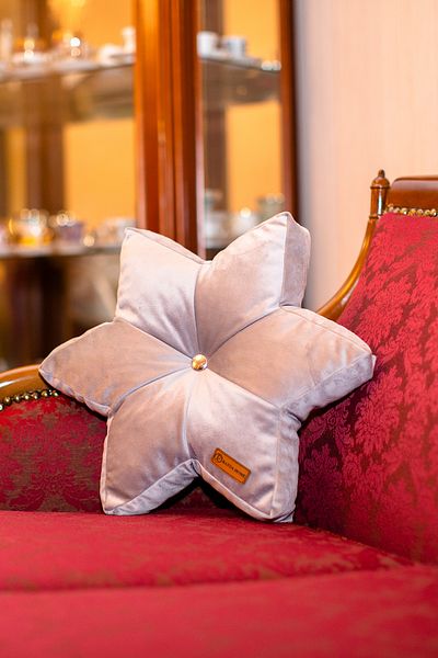 Rayda Home 42*42 cm Gray Colored Velvet Star Pillow - Starr
