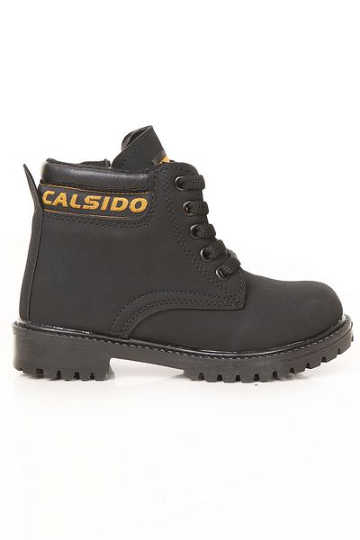 lord's ayakkabı Black Nubuck Zippered Rubber Sole Water-resistant Kids Boots