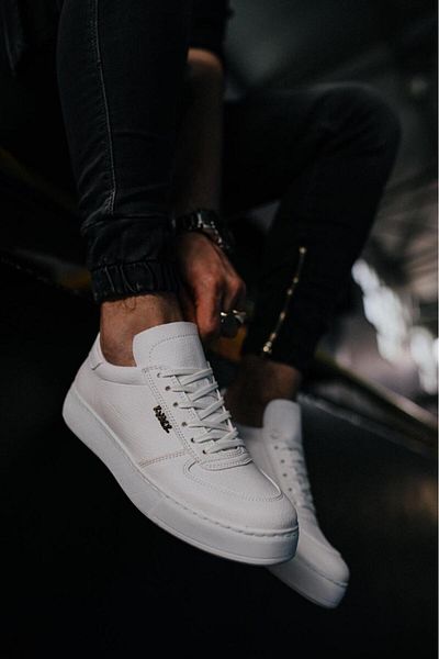 BZ Moda B666 BT Lace-Up Orthopedic Sole Ανδρικά αθλητικά παπούτσια Λευκά