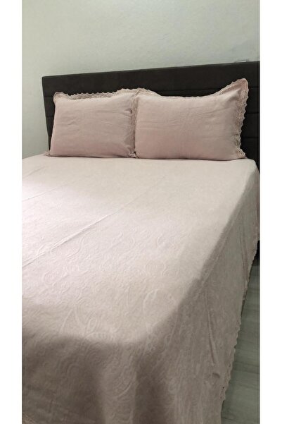 lizayn tekstil Set cuvertură de pat dublă din bumbac cu perne din dantelă 240...