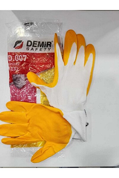 Demir DEMİR SAFETY D.007 Sarı Beyaz eldiven NO:10 (10ÇİFT)