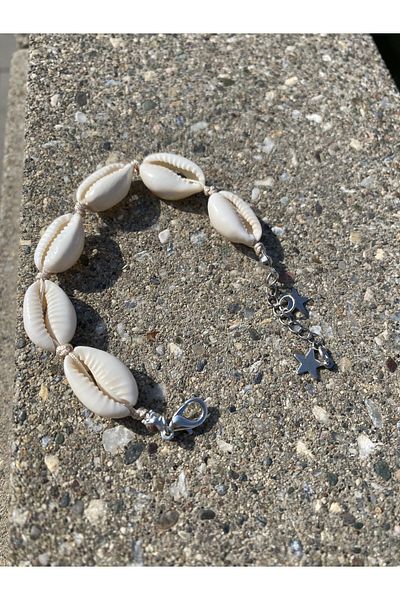 Stoneday Seashell Figured Star Silver Detailed Rope Bracelet