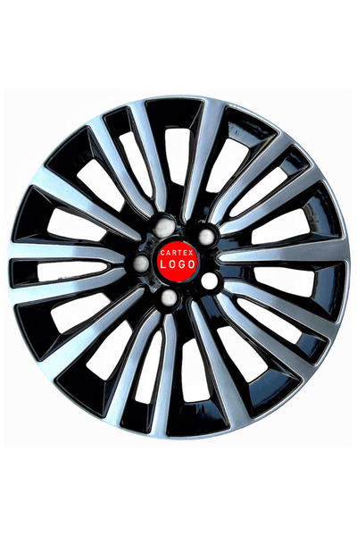 Cartex Fiat Egea Easy 15 Inç Jant Kapağı 4 Adet 1 Takım Siyah - Gri Jant Kapağı