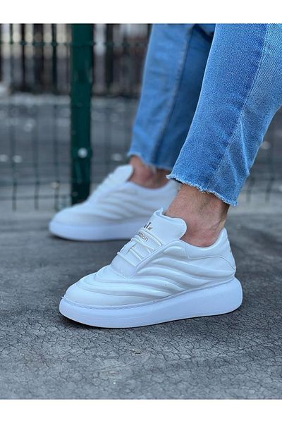 BZ Moda B094 BT Lace-Up Ορθοπεδική Σόλα Λουστρίνι Ανδρικά Παπούτσια Αθλητικά Παπούτσια Λευκά