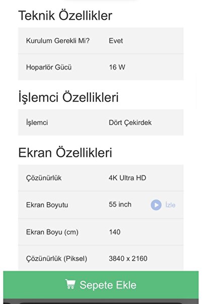 ONVO Ov55350 55" 140 Ekran Uydu Alıcılı 4k Ultra Hd Smart Led Tv