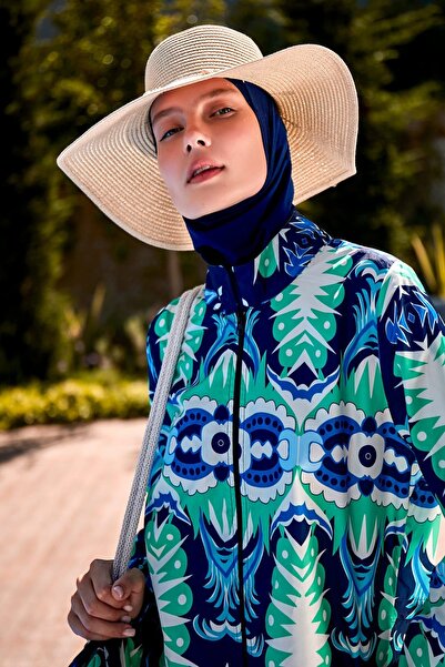 Riva Mera Desenli Tam Kapalı Tesettür Mayo R2309