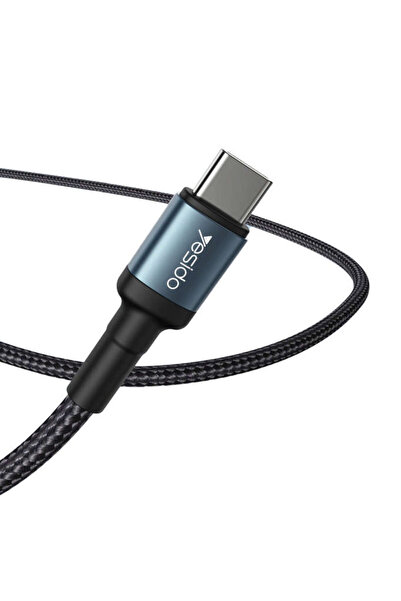 NewFace Yesido CA79 2M 66W Hasırlı Type-C to Type-C PD Hızlı Şarj Kablosu - Siyah 127072