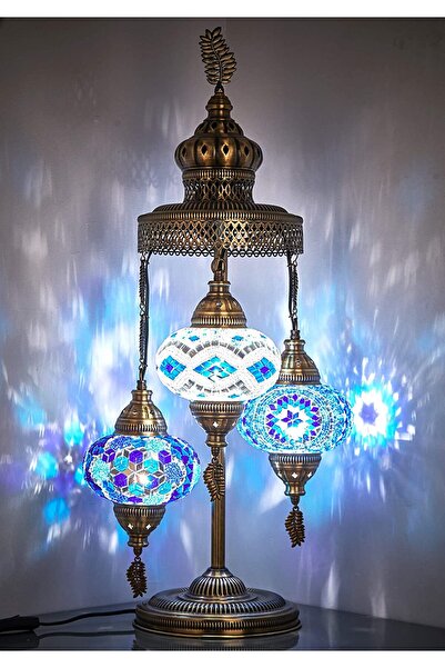 Demmex 3 Large Sphere Magnificent Handmade Turkish Moroccan Mosaic Table Lamp...