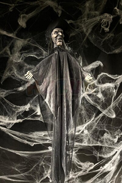 Huzur Party Store 140 Cm Damat Cadı Kolları Hareketli Sesli Durmadan Çalan Dekor Halloween Cadılar Bayramı Partisi