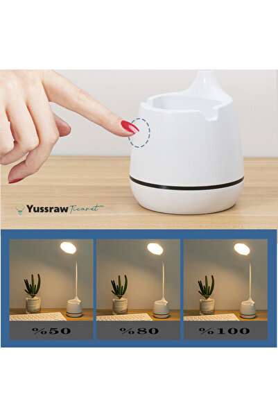 Yussraw Şarjlı 24 Led Çalışma Okuma Işığı Kademeli Masa Lambası Ayarlanabilir Renk Tonu Ve Parlaklık