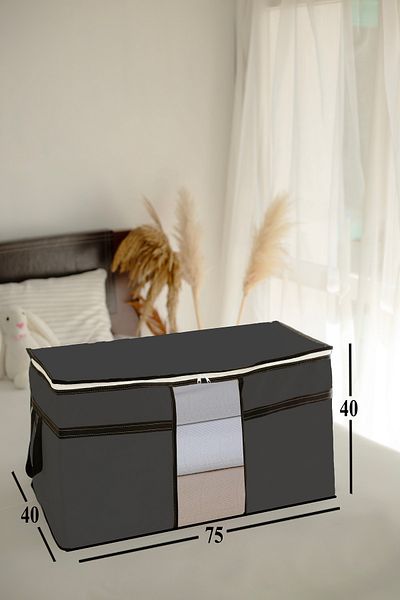 NUTEX 3 bucăți - Geanta de pernă pentru fereastră cu centură 75 X 40 X 40 cm (GRI)