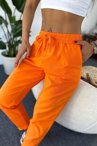 Laluvia Dye Gabardine Trousers with Tassel Detail