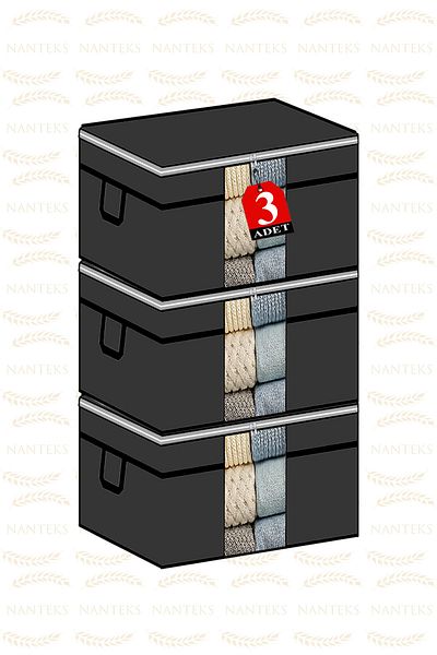NUTEX 3 bucăți - Geanta de pernă pentru fereastră cu centură 75 X 40 X 40 cm (GRI)