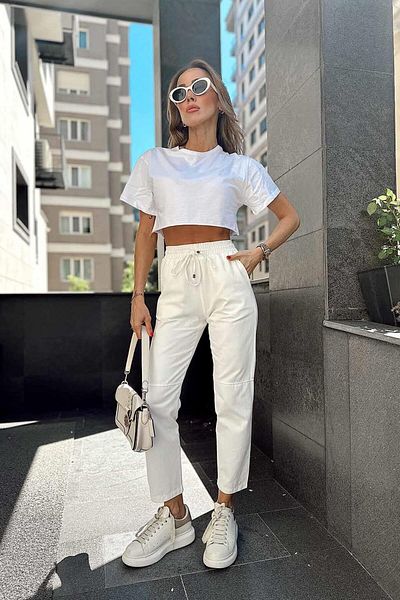 Laluvia Gabardine-Hose mit Reihenstichen