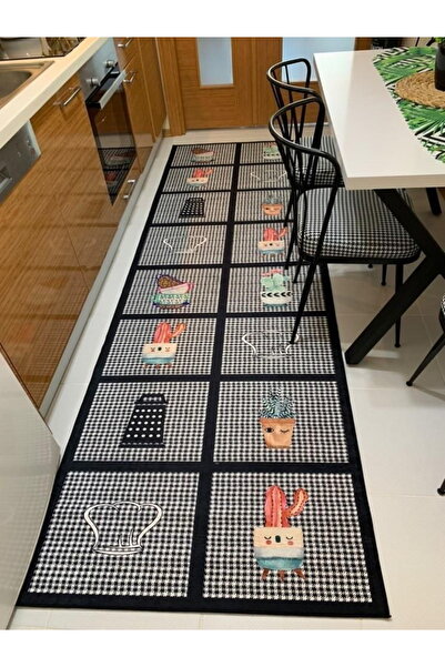 simenteks Dijital Baskı Yıkanabilir Kaymaz Taban Leke Tutmaz Yolluk Kilim Sal...