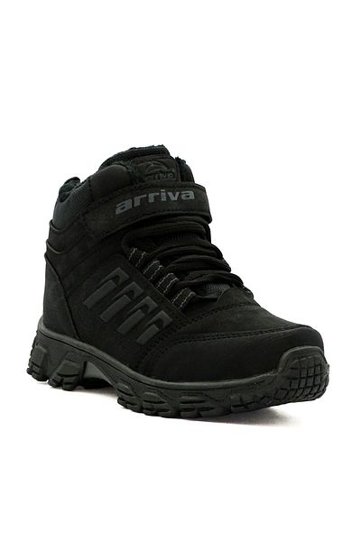 LETAO Boy's Cold Resistant Furry Trekking Μαύρες Μπότες με φερμουάρ
