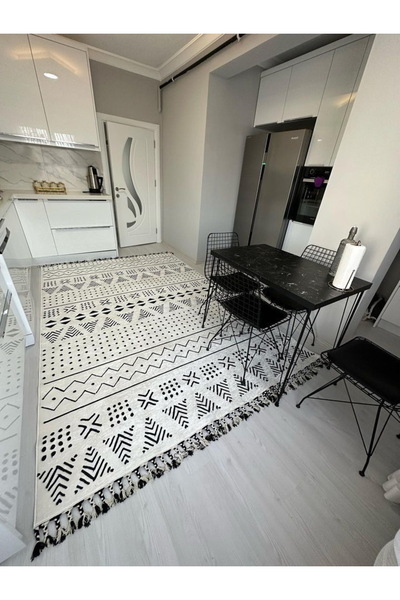 simenteks Dijital Baskı Yıkanabilir Kaymaz Taban Leke Tutmaz Yolluk Kilim Sal...