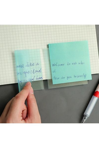 NaSaDAN Transparent Adhesive Postit Pastel Green 50 Sheets